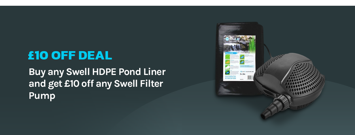 £10 OFF Swell Filter Pumps - with any Swell HDPE Pond Liner