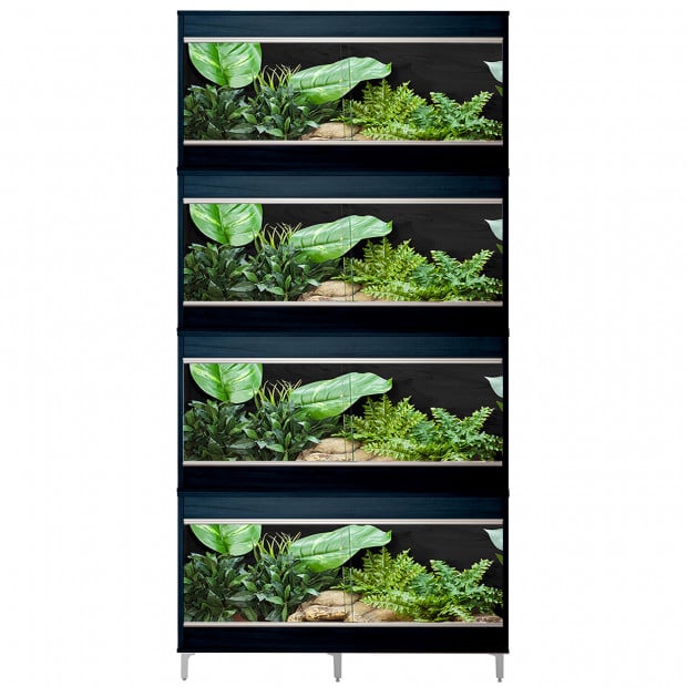 VivExotic Repti Home Medium Four Tier Black Vivarium